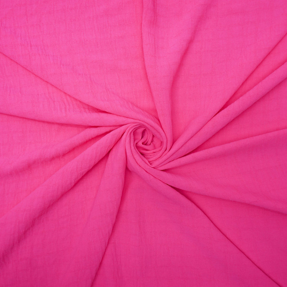 Tecido crepe summer magnetado rosa neon