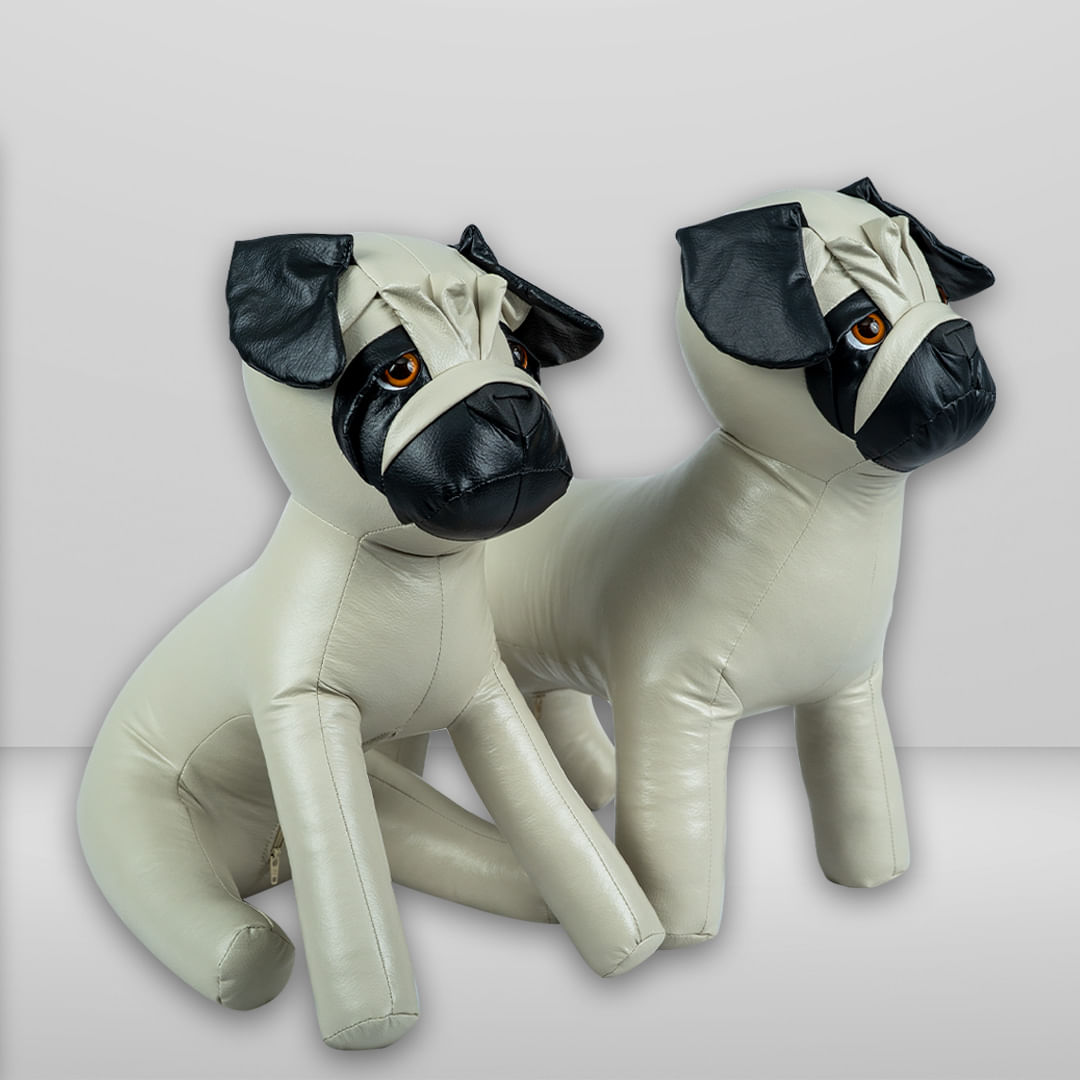 Kit 2 manequins costura pet cachorro Pug em Pé e Sentado
