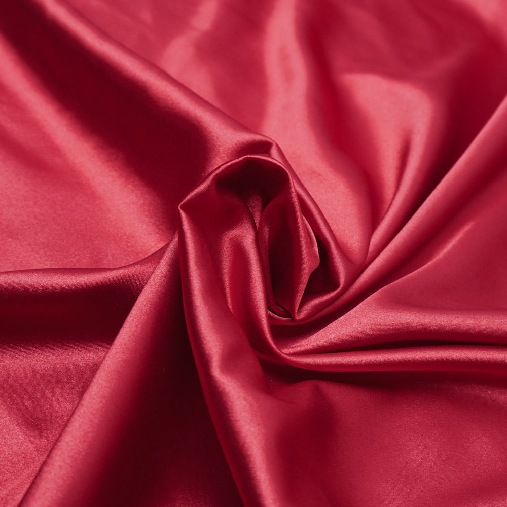 Tecido cetim toque de seda com elastano vermelho