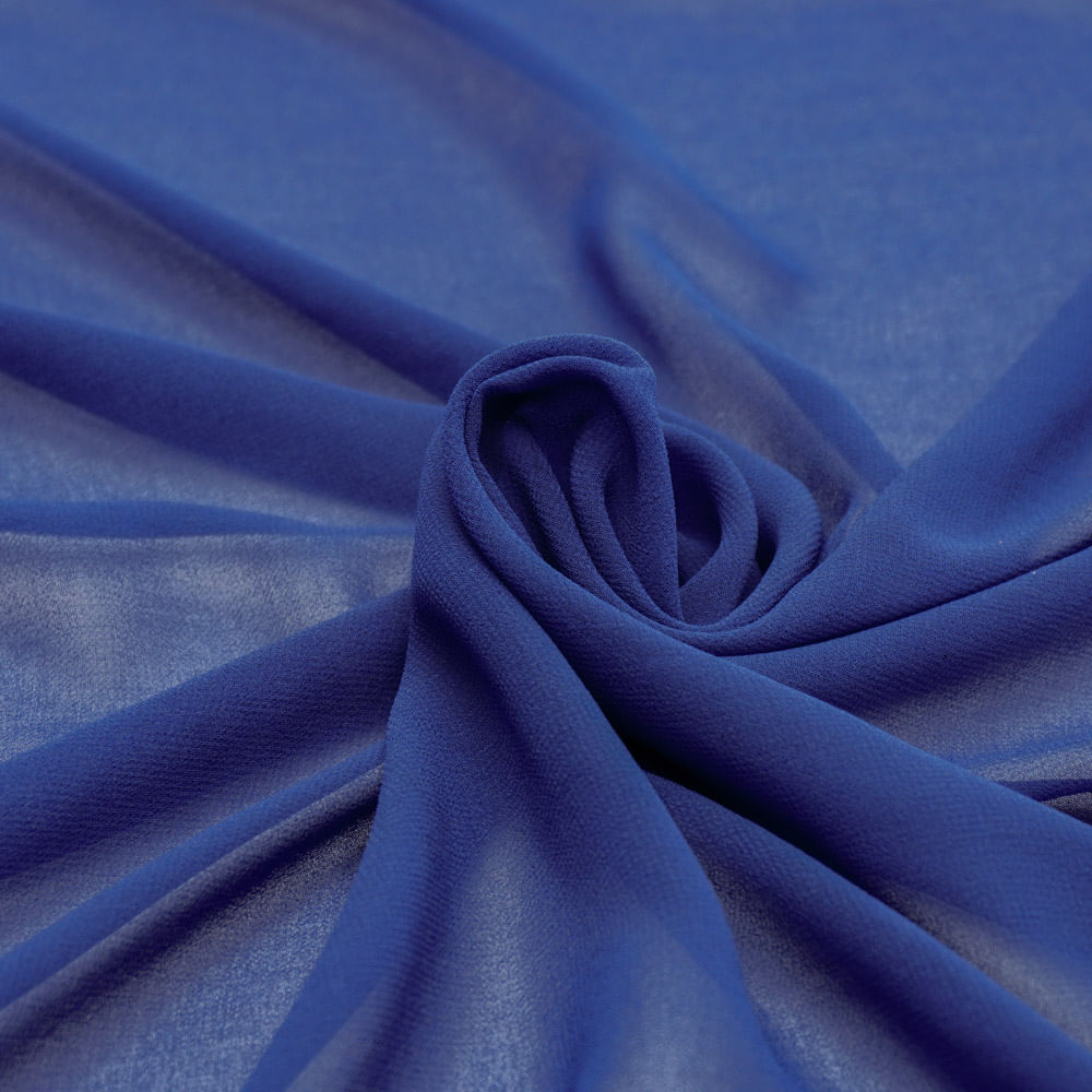Tecido musseline toque de seda azul carbono