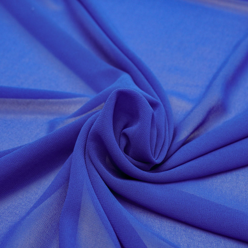 Tecido musseline toque de seda azul royal