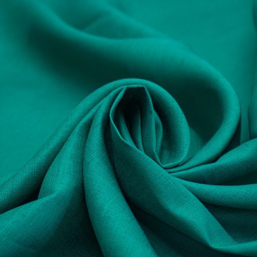 Tecido cambraia de linho verde turquesa