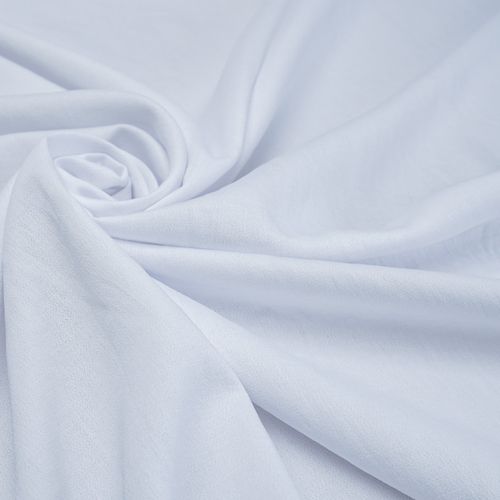 Tecido viscose twill com textura de linho leve branco