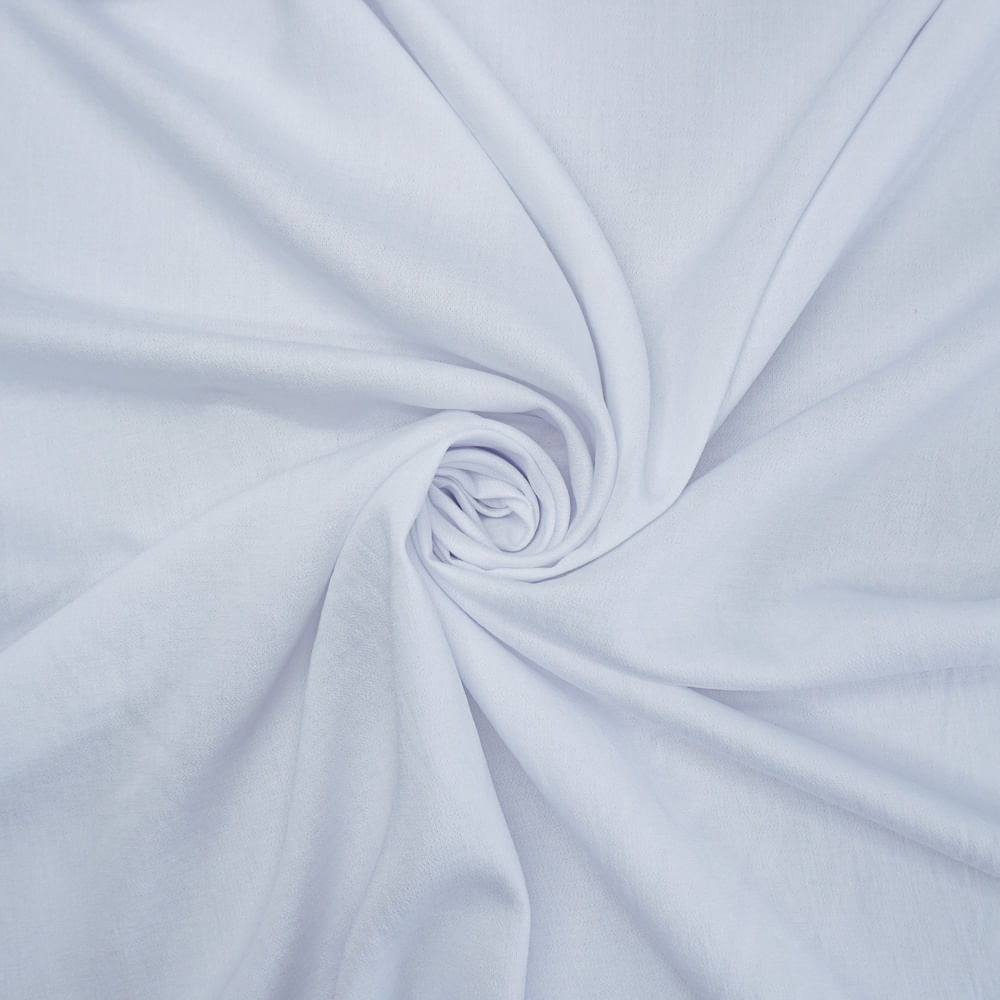 Tecido viscose twill com textura de linho leve branco