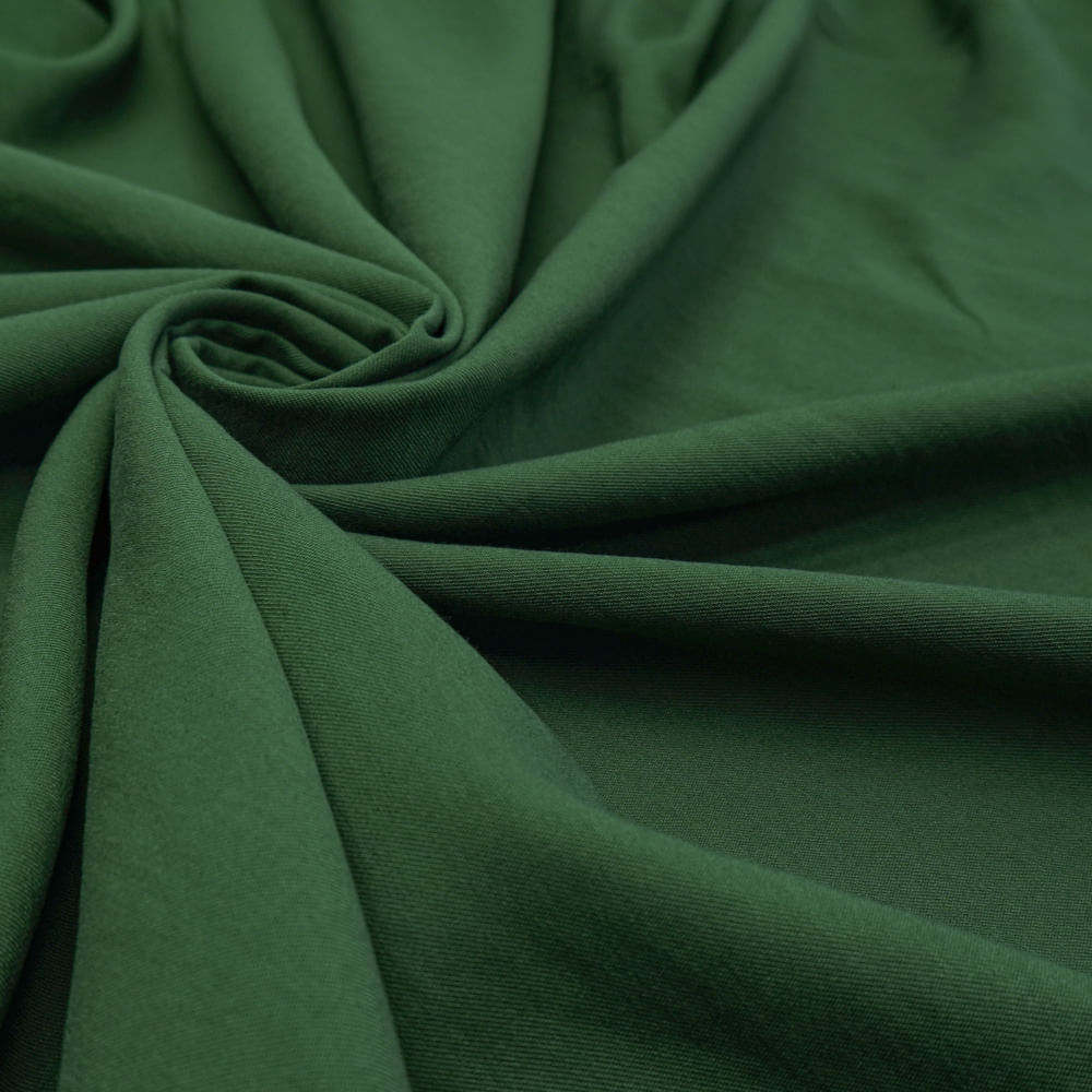 Tecido viscose twill rayon verde oliva escuro