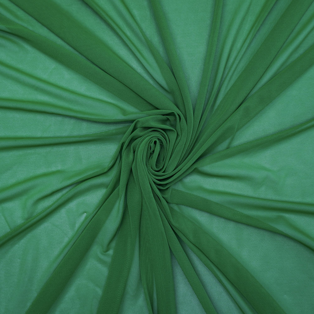 Tecido tule de malha verde bandeira