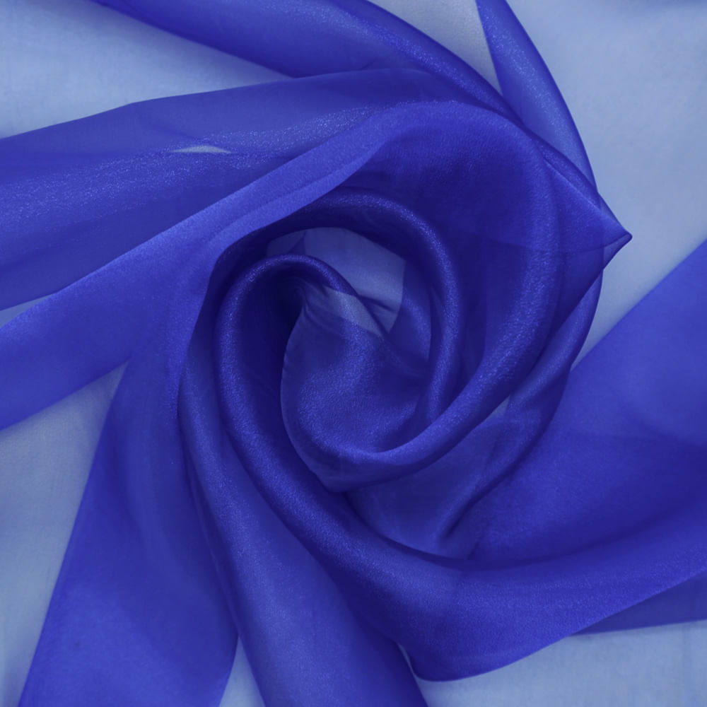 Tecido organza cristal azul royal