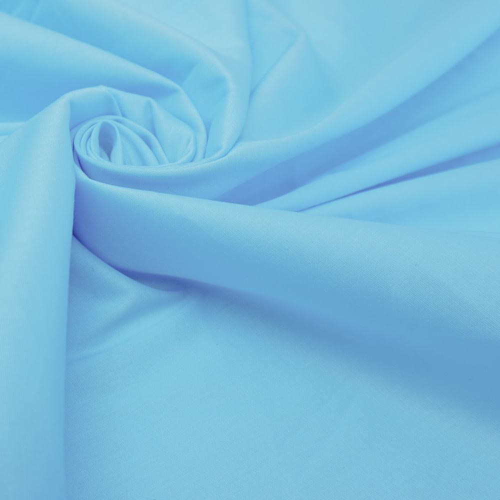 Tecido tricoline com elastano azul serenity claro