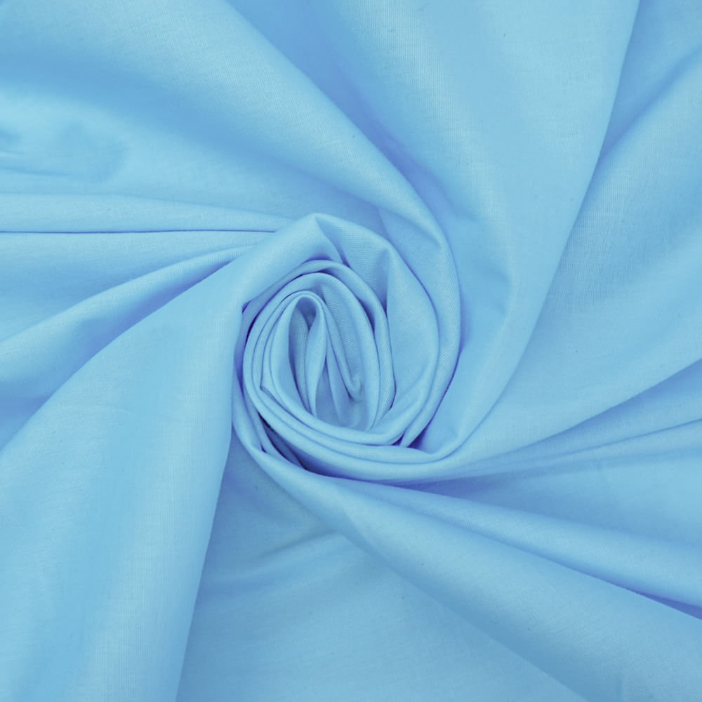 Tecido tricoline com elastano azul serenity claro