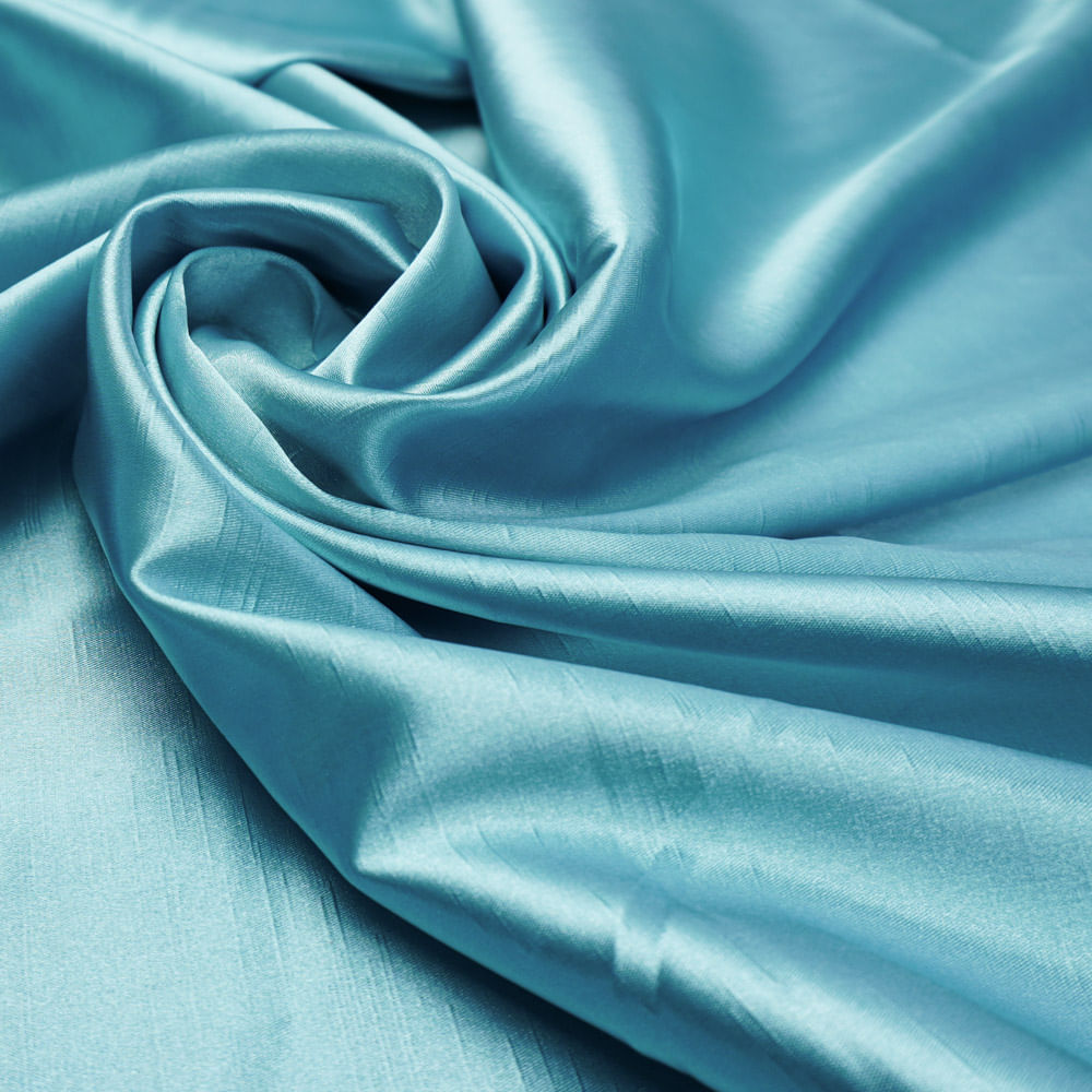 Tecido shantung com elastano azul tiffany