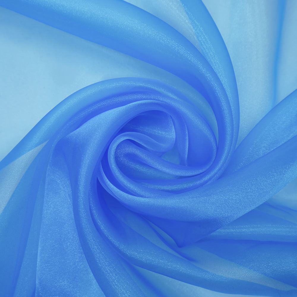 Tecido organza cristal azul