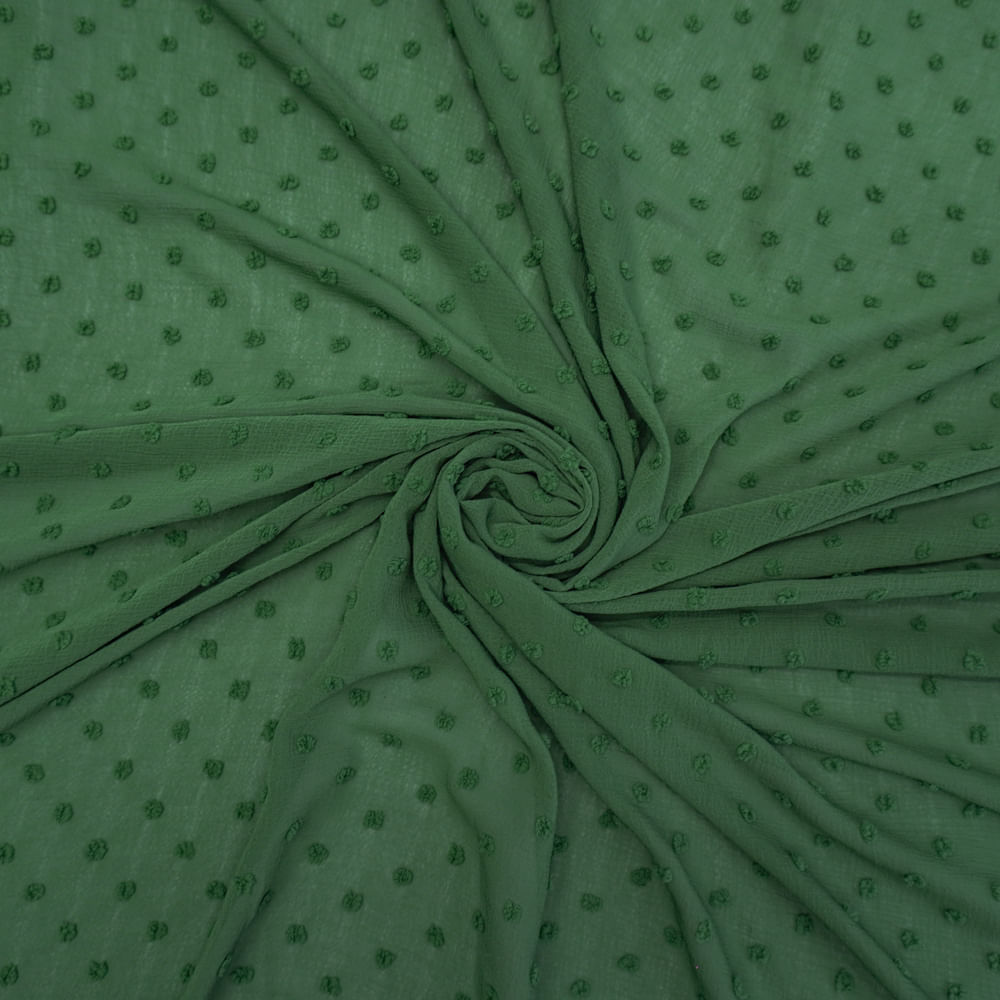 Tecido chiffon creponado pipoquinha verde floresta