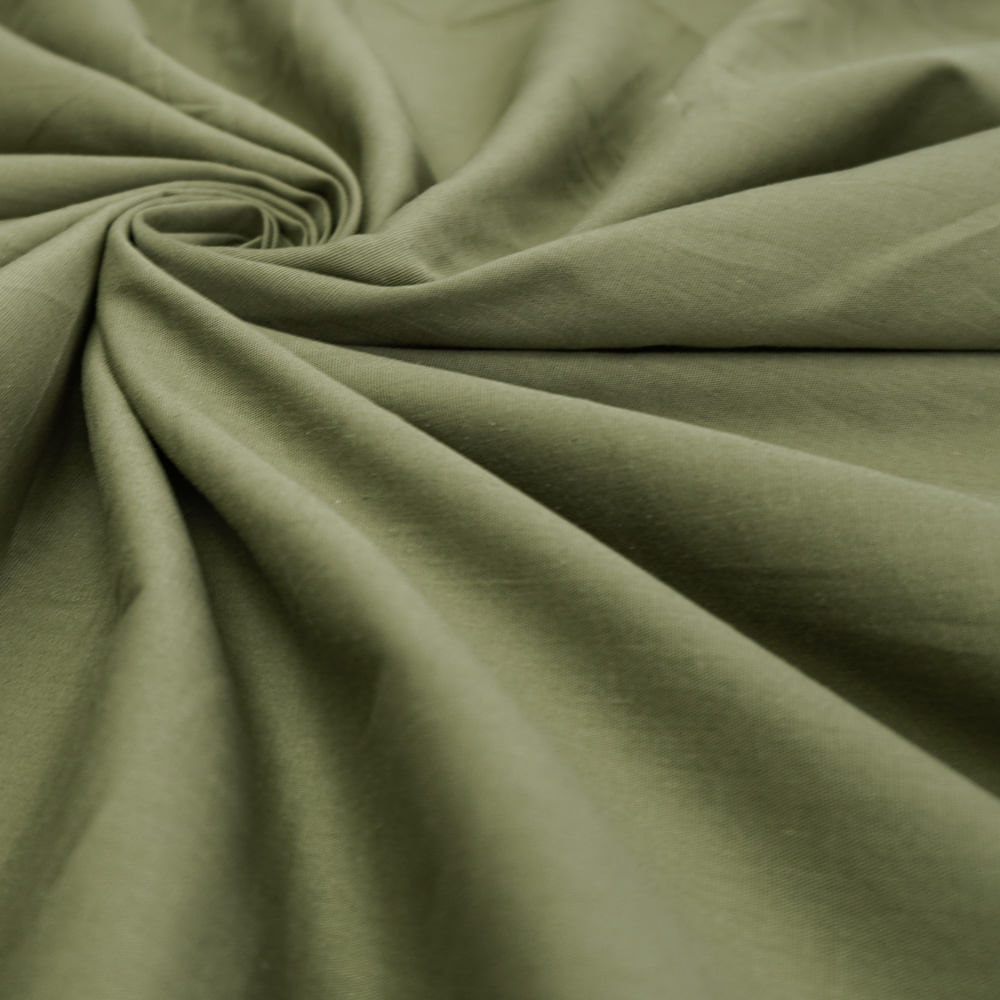 Tecido tricoline com elastano verde oliva