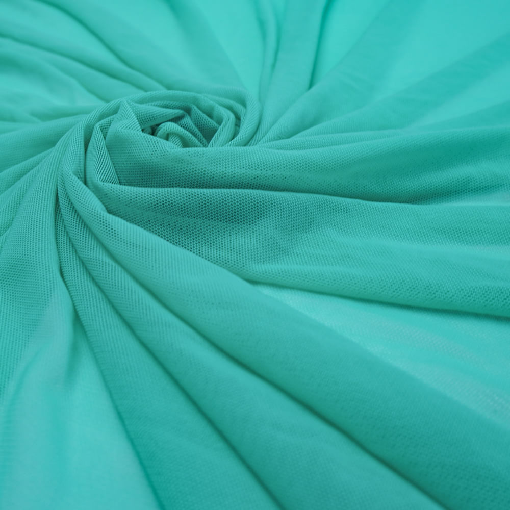 Tecido tule de malha verde tiffany