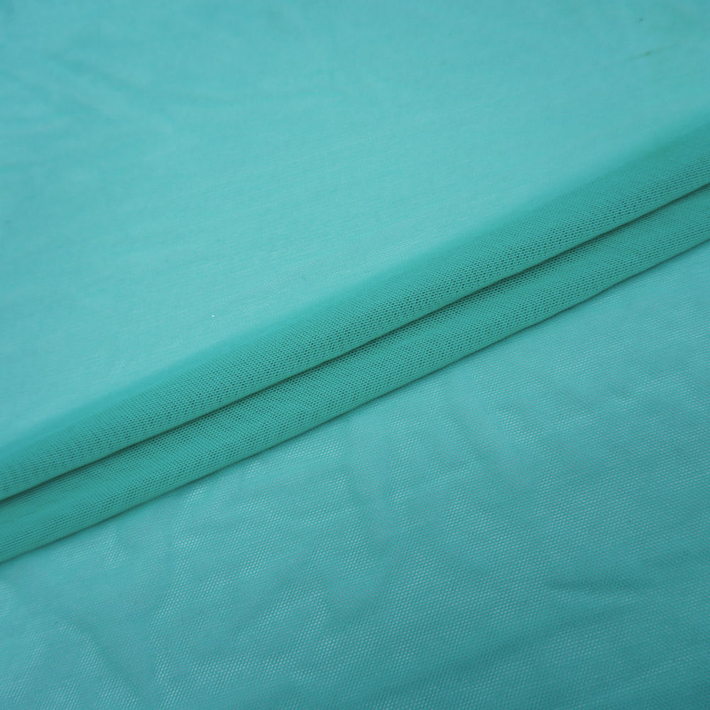 Tecido tule de malha verde tiffany