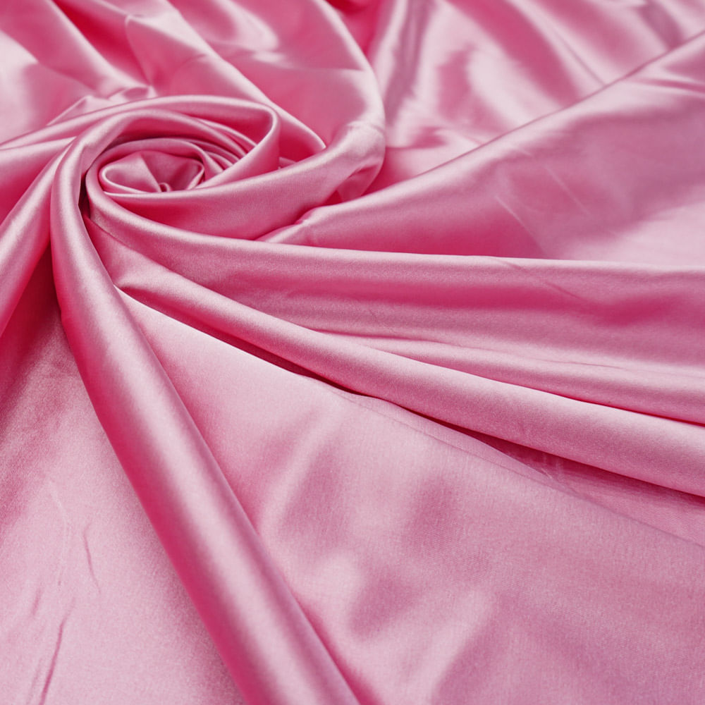 Tecido cetim com elastano rosa bebê