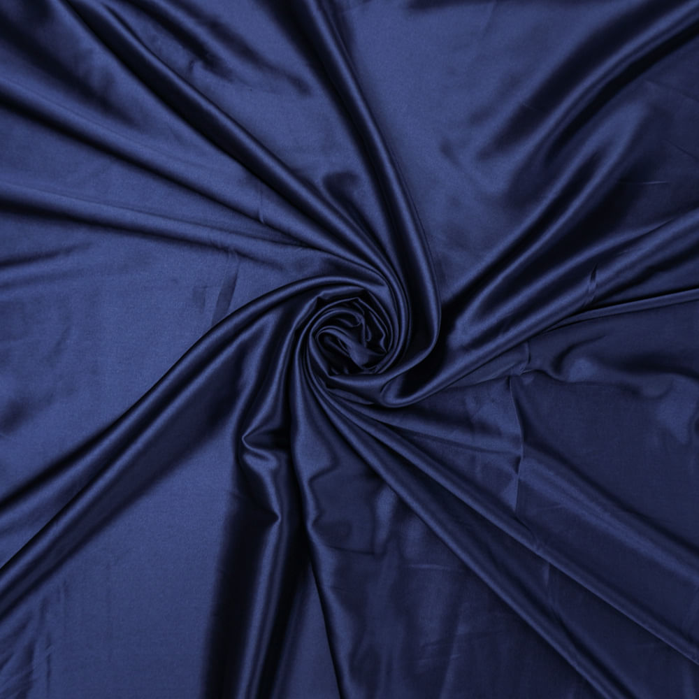 Tecido cetim com elastano azul marinho