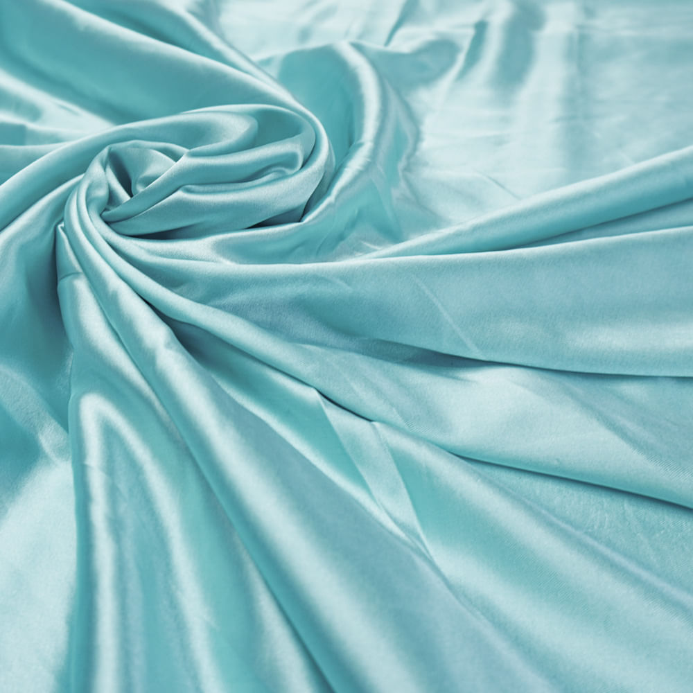 Tecido cetim com elastano azul tiffany