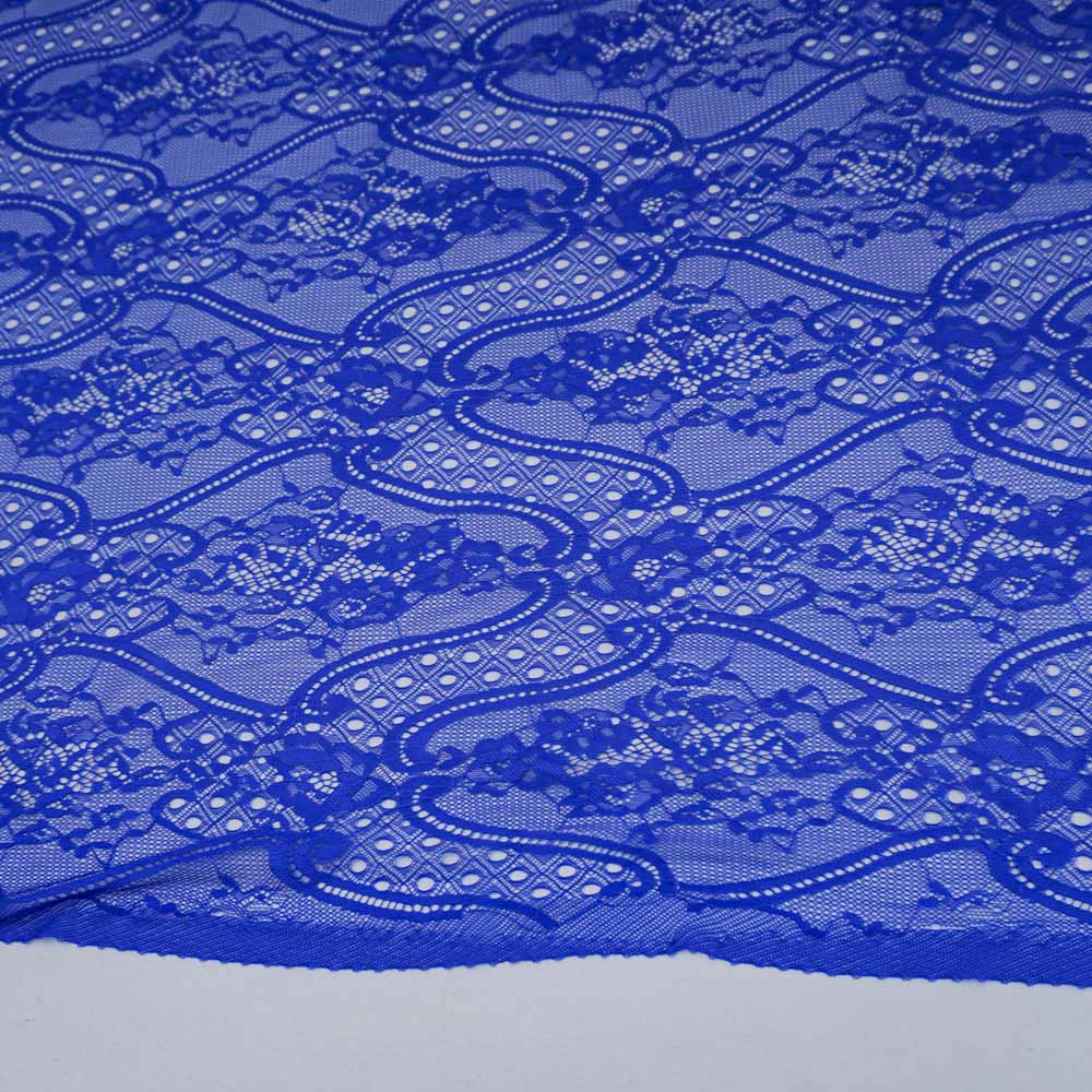 Tecido renda chantilly azul royal - und 145cm x 145cm