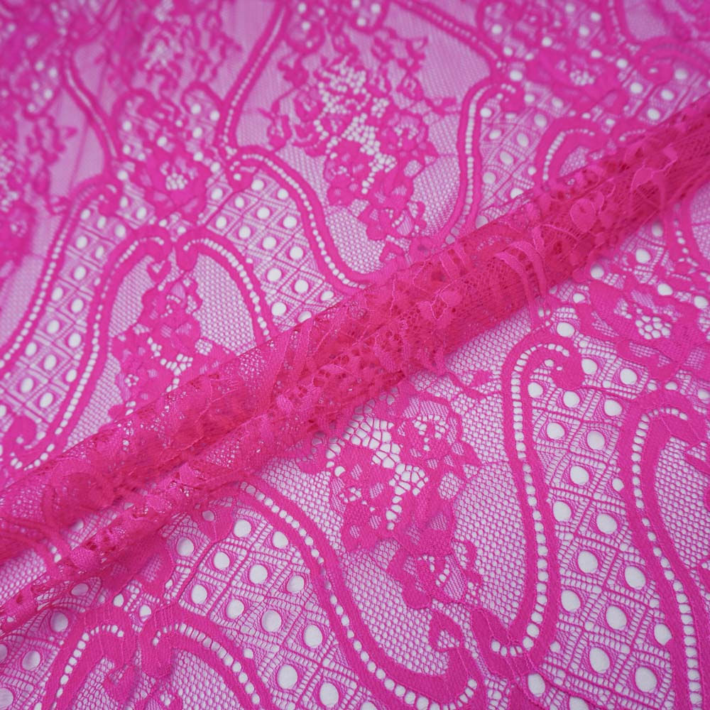 Tecido renda chantilly pink - und 150cm x 150cm