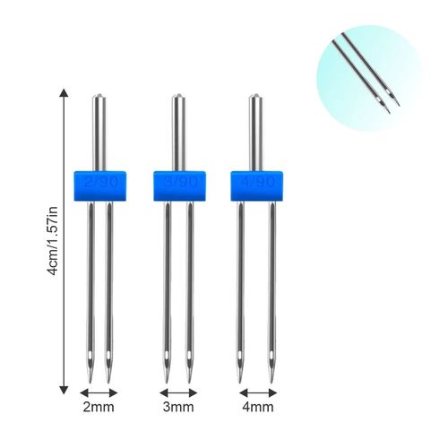 Agulhas Dupla 2mm 3mm 4mm Máquina De Costura Doméstica