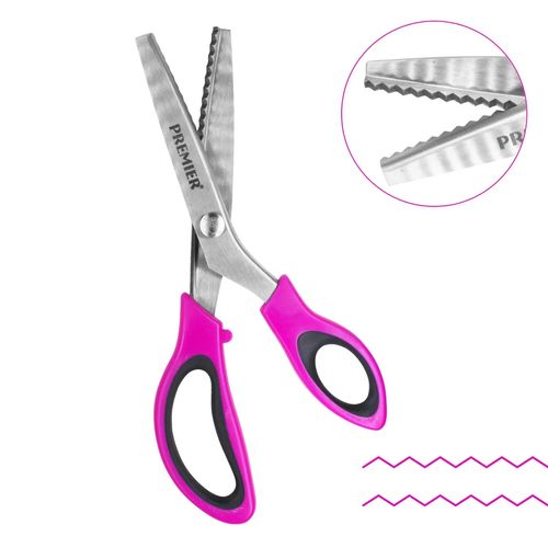 Tesoura De Picotar Zig Zag 5mm Para Tecidos E Papel - 9'' Cabo Macio
