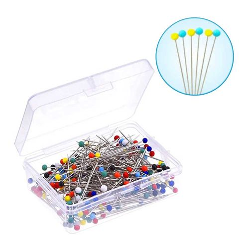 Alfinetes Cabeça Vidro Inox Fino Patchwork Alinhavar 100 Peças