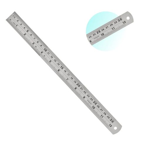 Régua Aço Inox 30 Cm 12 Pol. Patchwork Artesanato Scrapbook