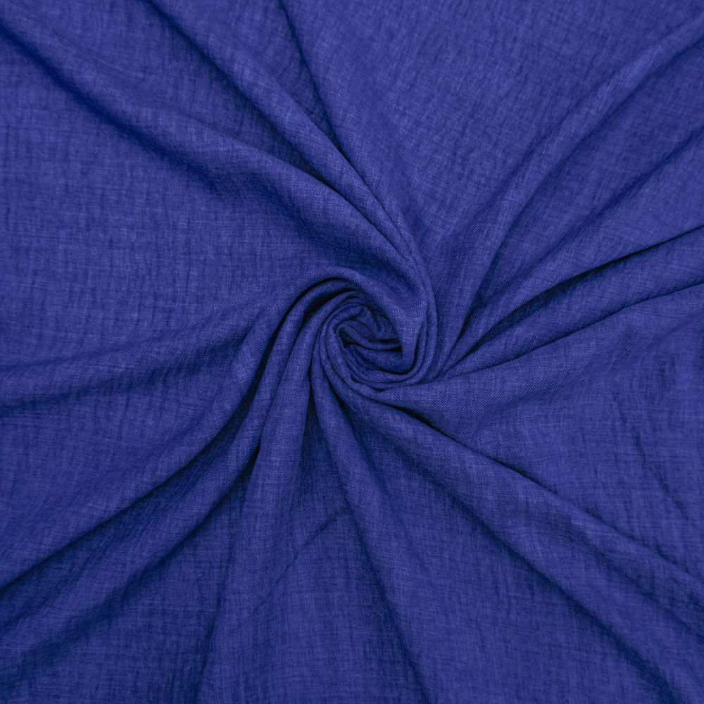 Tecido alfaiataria com textura de linho azul royal