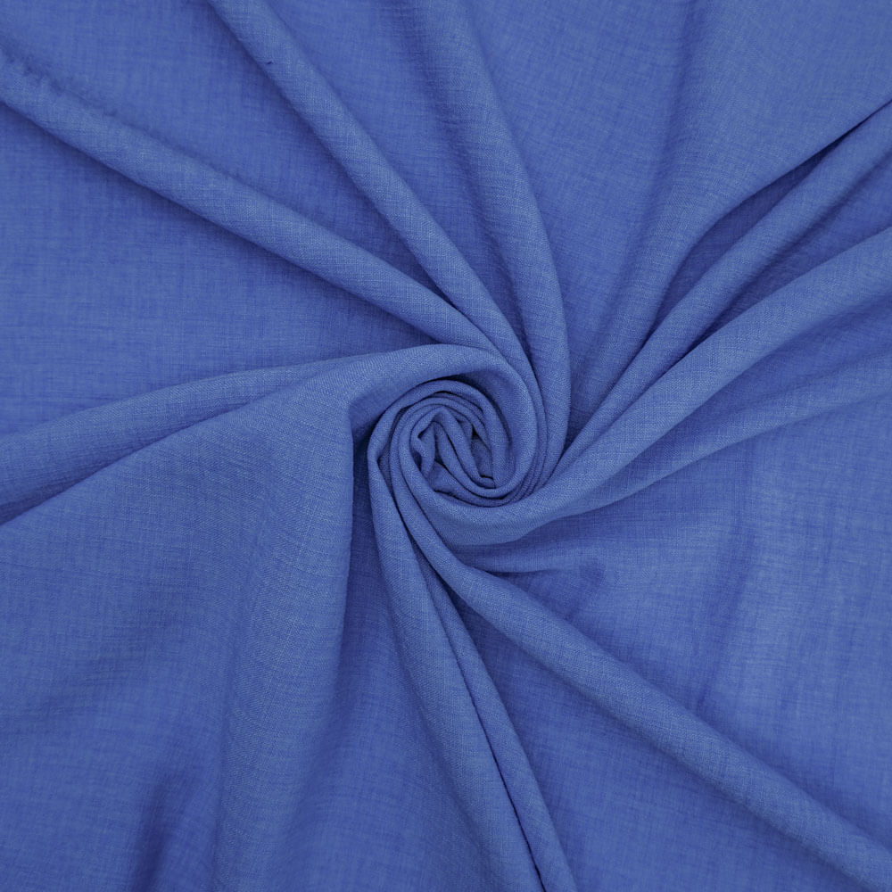 Tecido poliéster com textura de linho azul serenity
