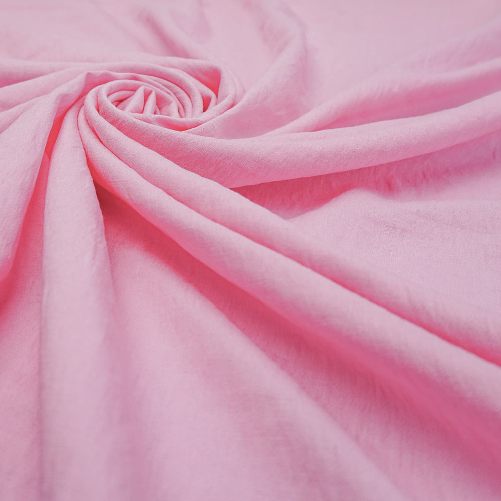 Tecido viscose twill com textura de linho leve rosa