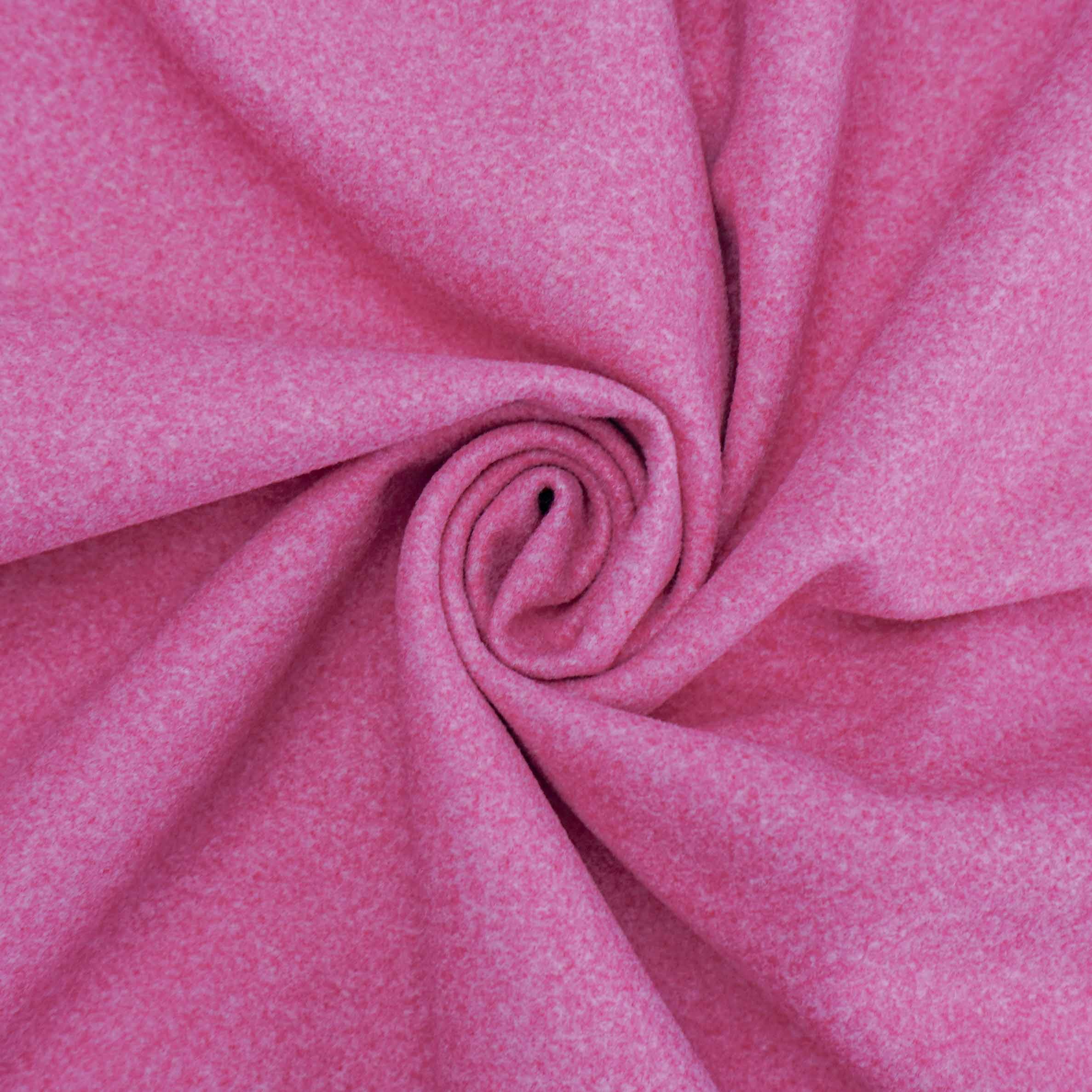 Tecido lã batida polivelour rosa chiclete