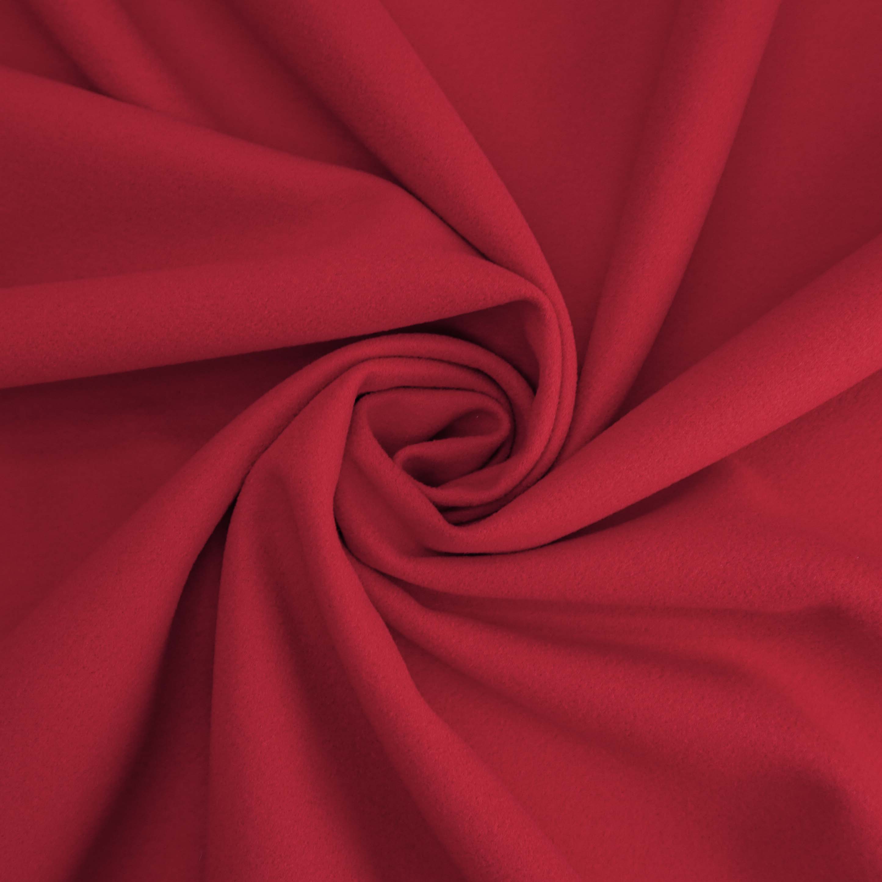 Tecido lã batida polivelour vermelho