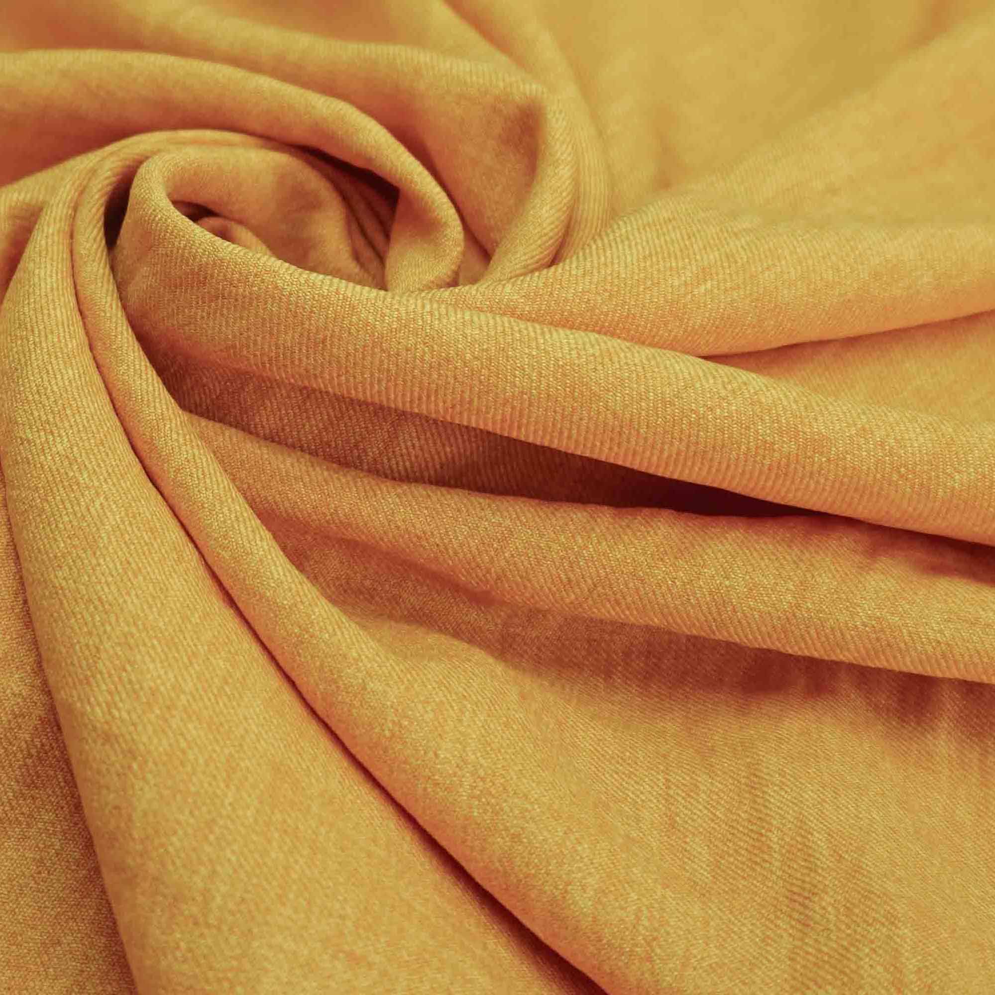 Tecido alfaiataria com textura de linho amarelo gema