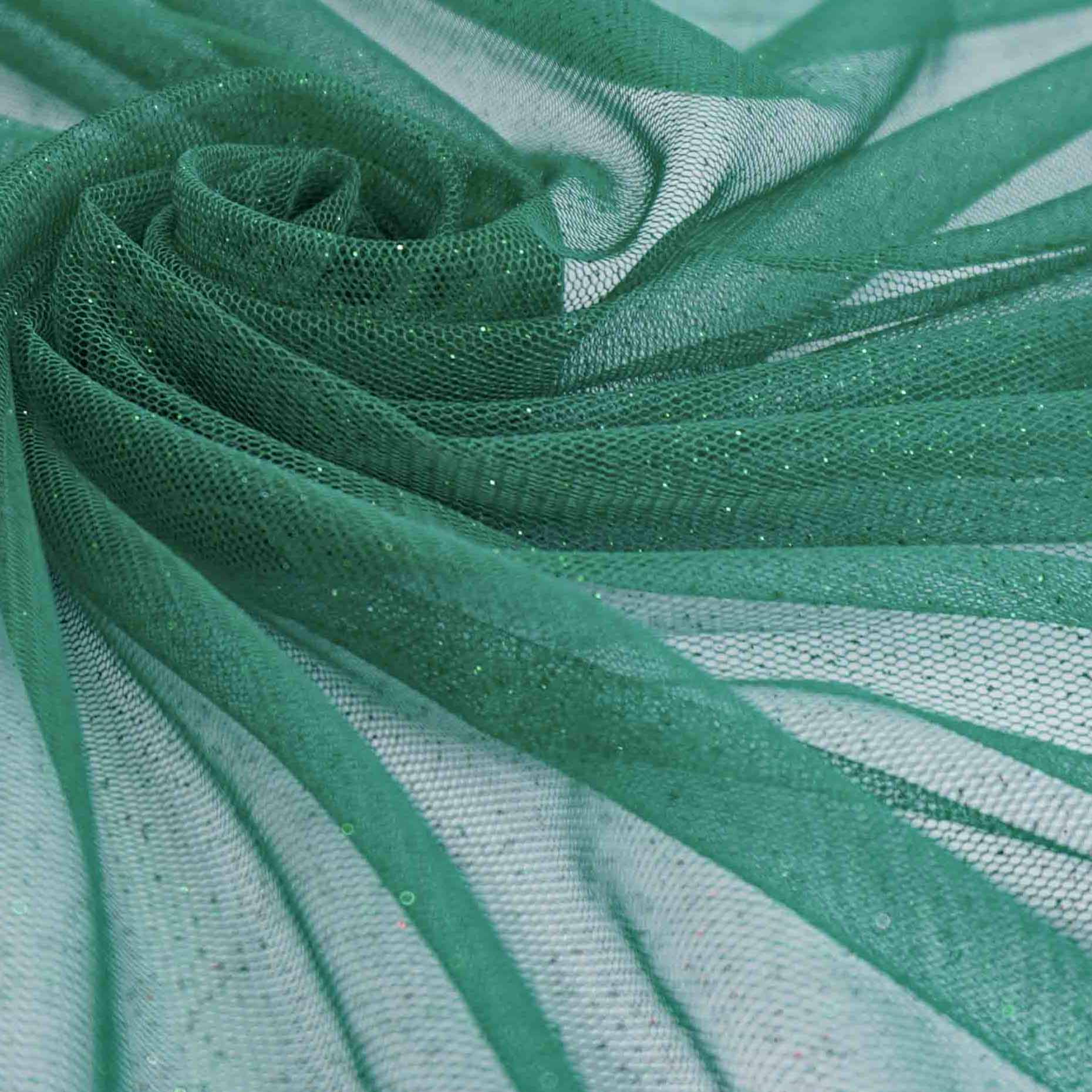 Tecido tule com glitter verde esmeralda