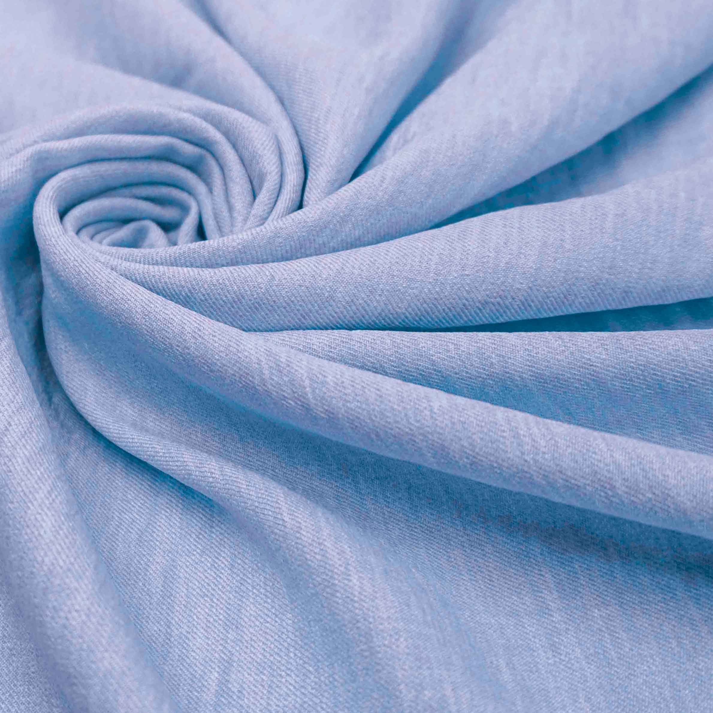 Tecido alfaiataria com textura de linho azul serenity