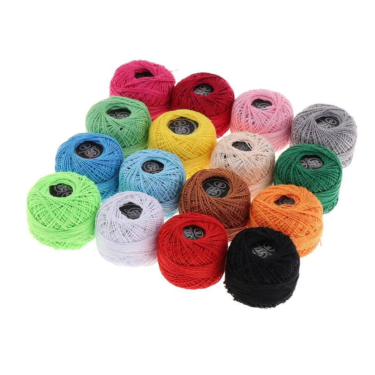 Kit Com 16 Linhas De Algodão Crochê Bordado Coloridas N°08