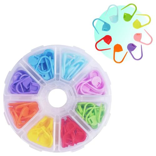 Kit Estojo 80 Marcadores De Ponto Cadeado Tricô Crochê