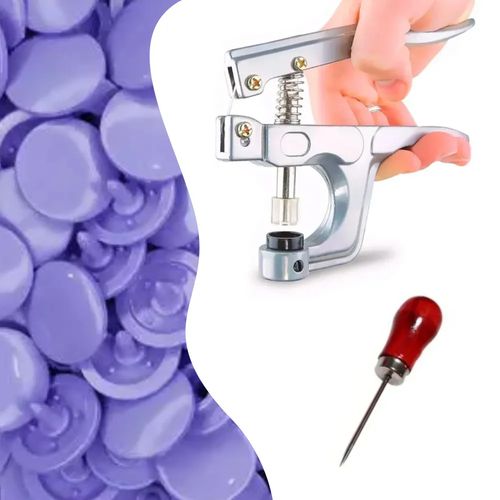 Alicate De Pressão Para Pregar Botão 10 12 15 + 100 Botões Tic Tac (Escolha a Cor Desejada)