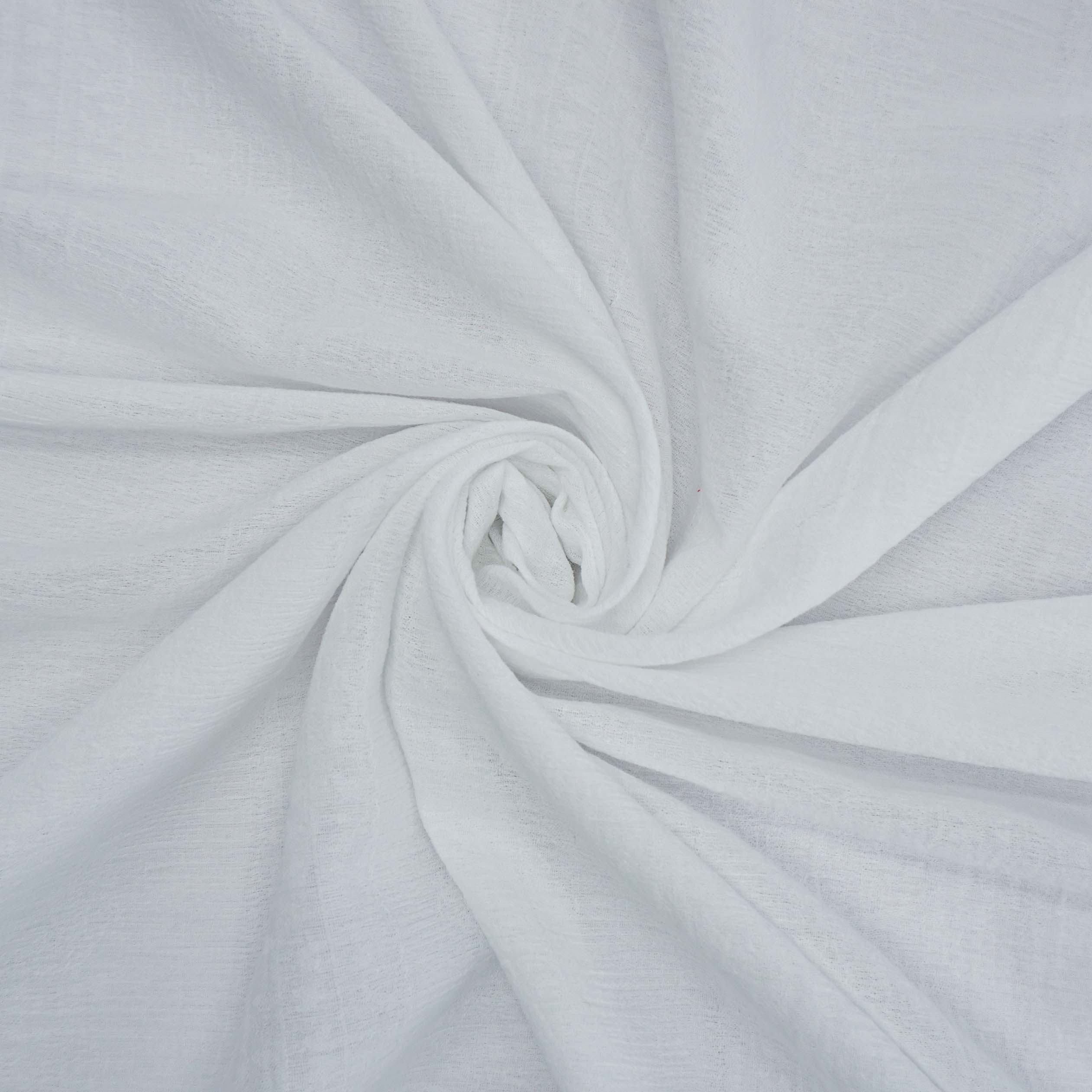 Tecido cambraia de algodão texturizada branco