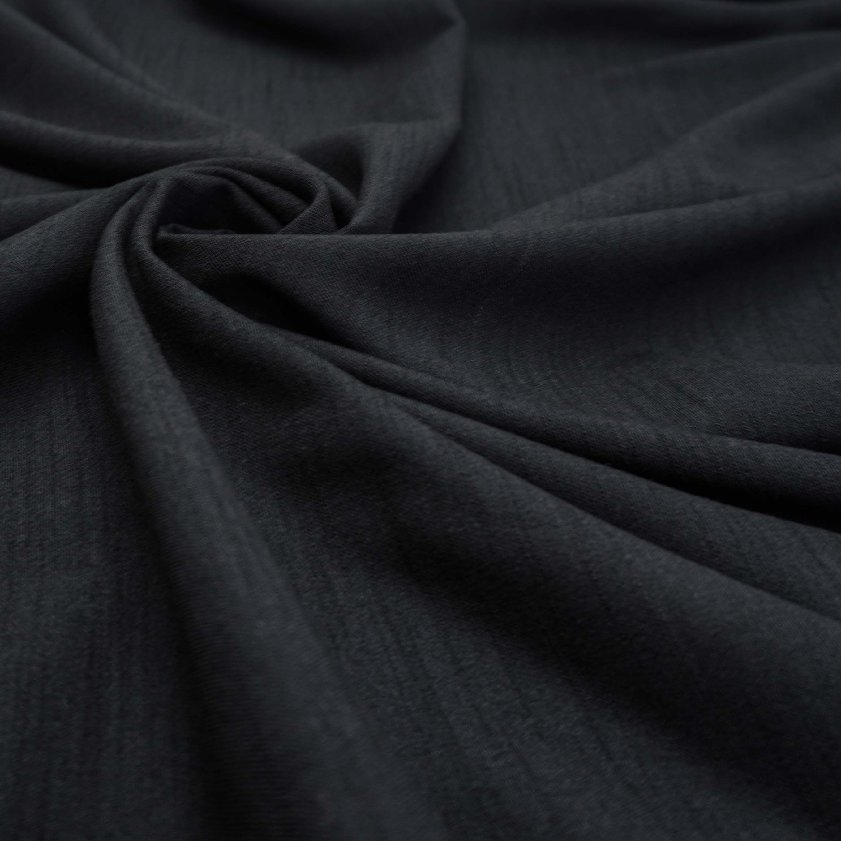 Tecido alfaiataria textura de linho com elastano preto