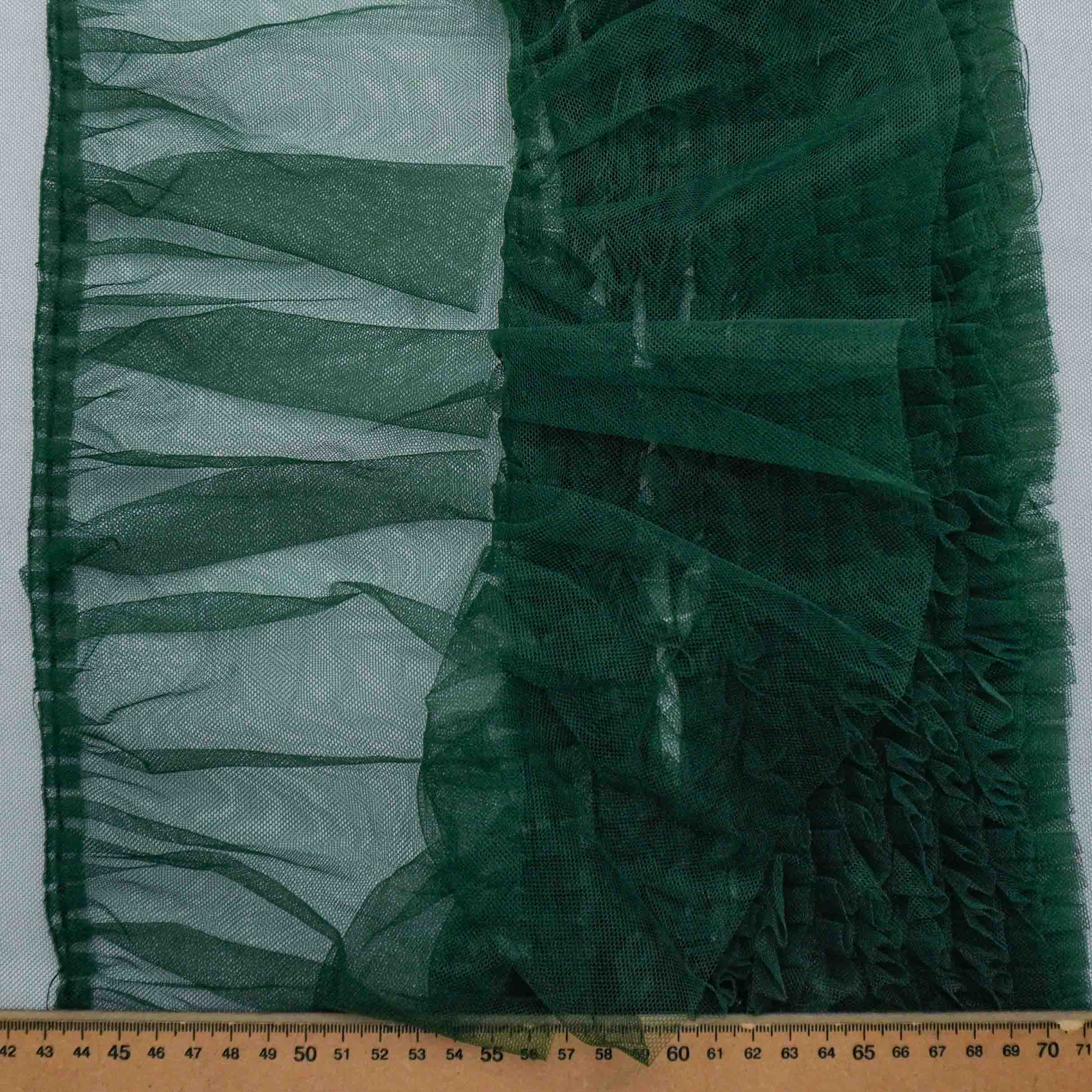 Tecido tule com babados verde floresta