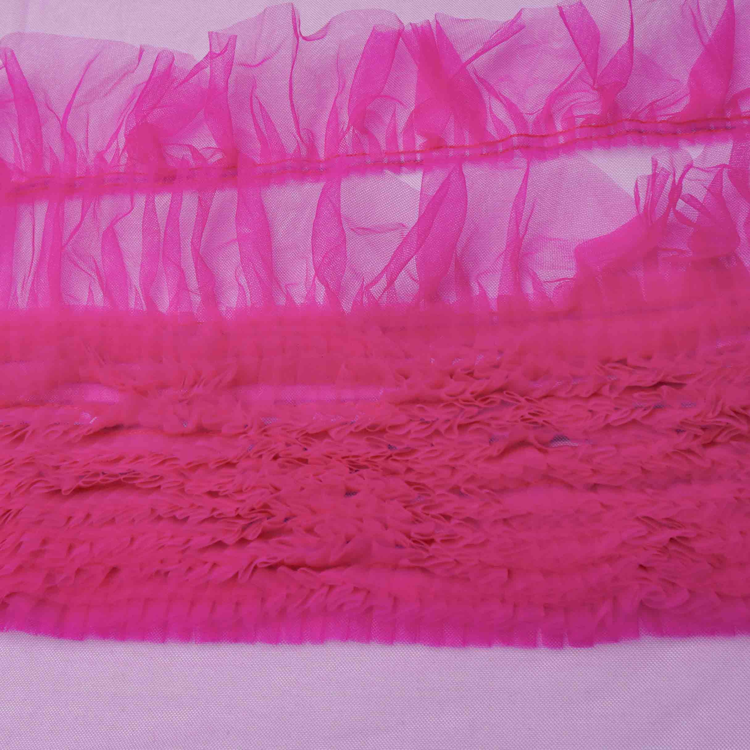 Tecido tule com babados pink