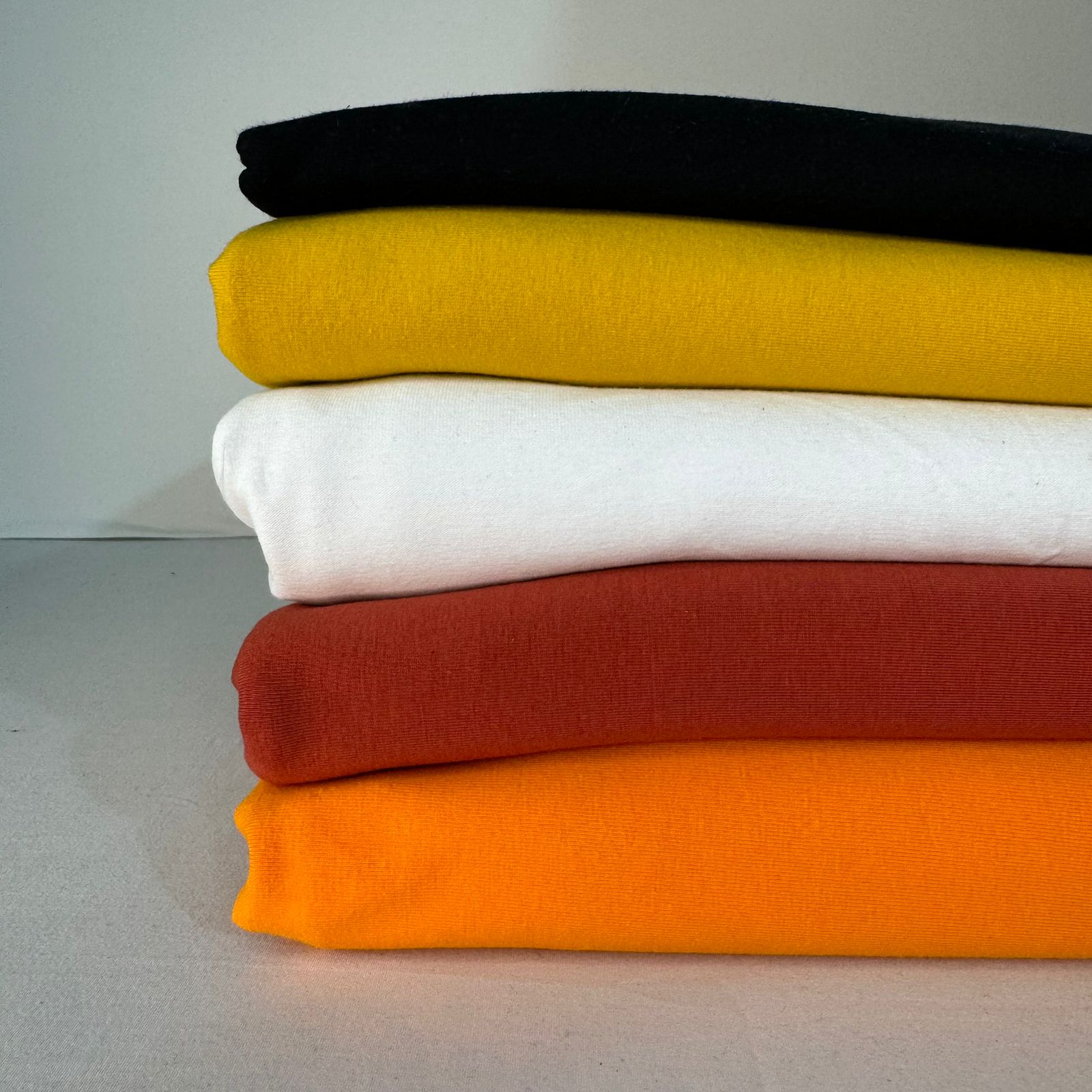 Tecido malha coton 5 cores kit com 3,61 kg aprox. 10,4 m