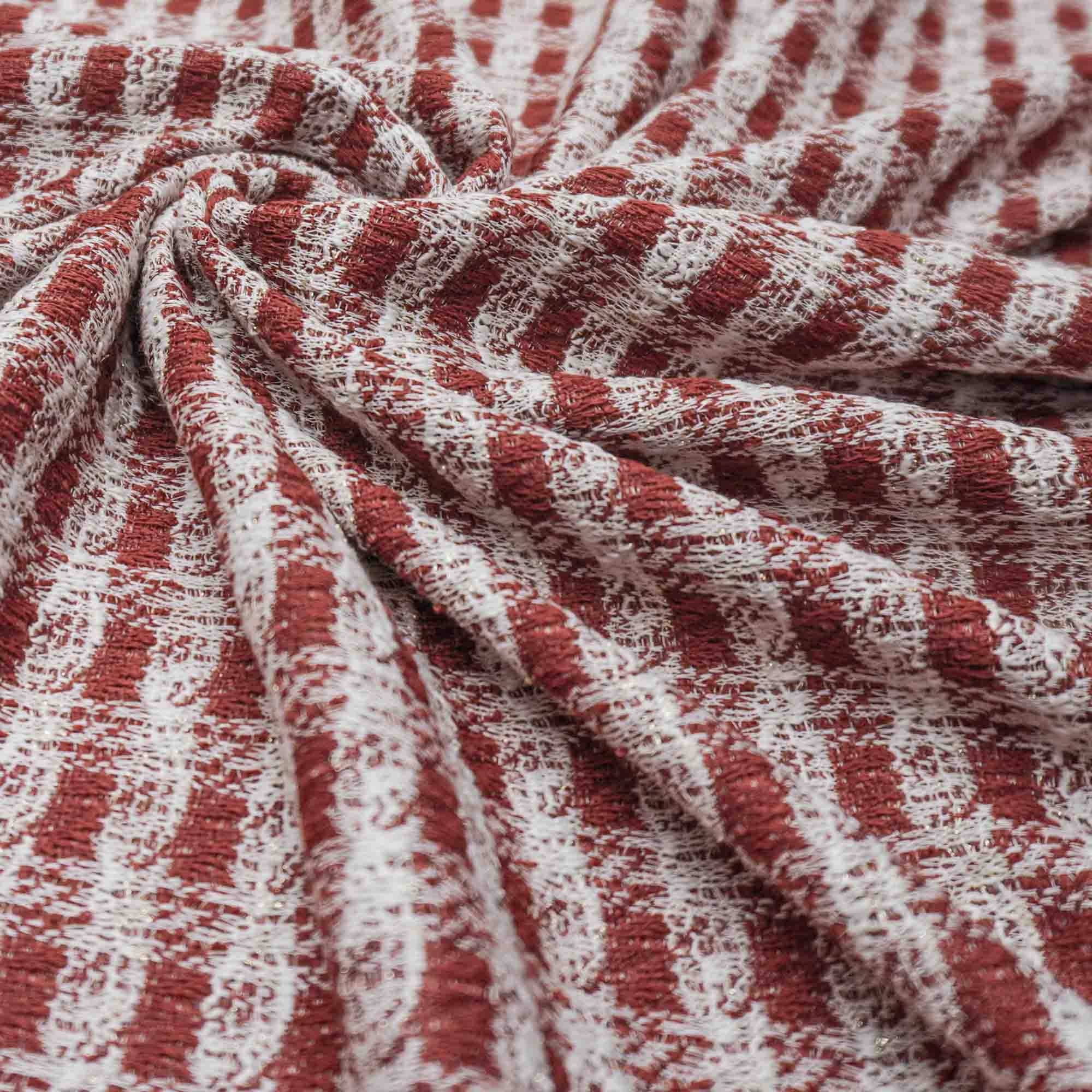 Tecido tweed terracota fio lurex
