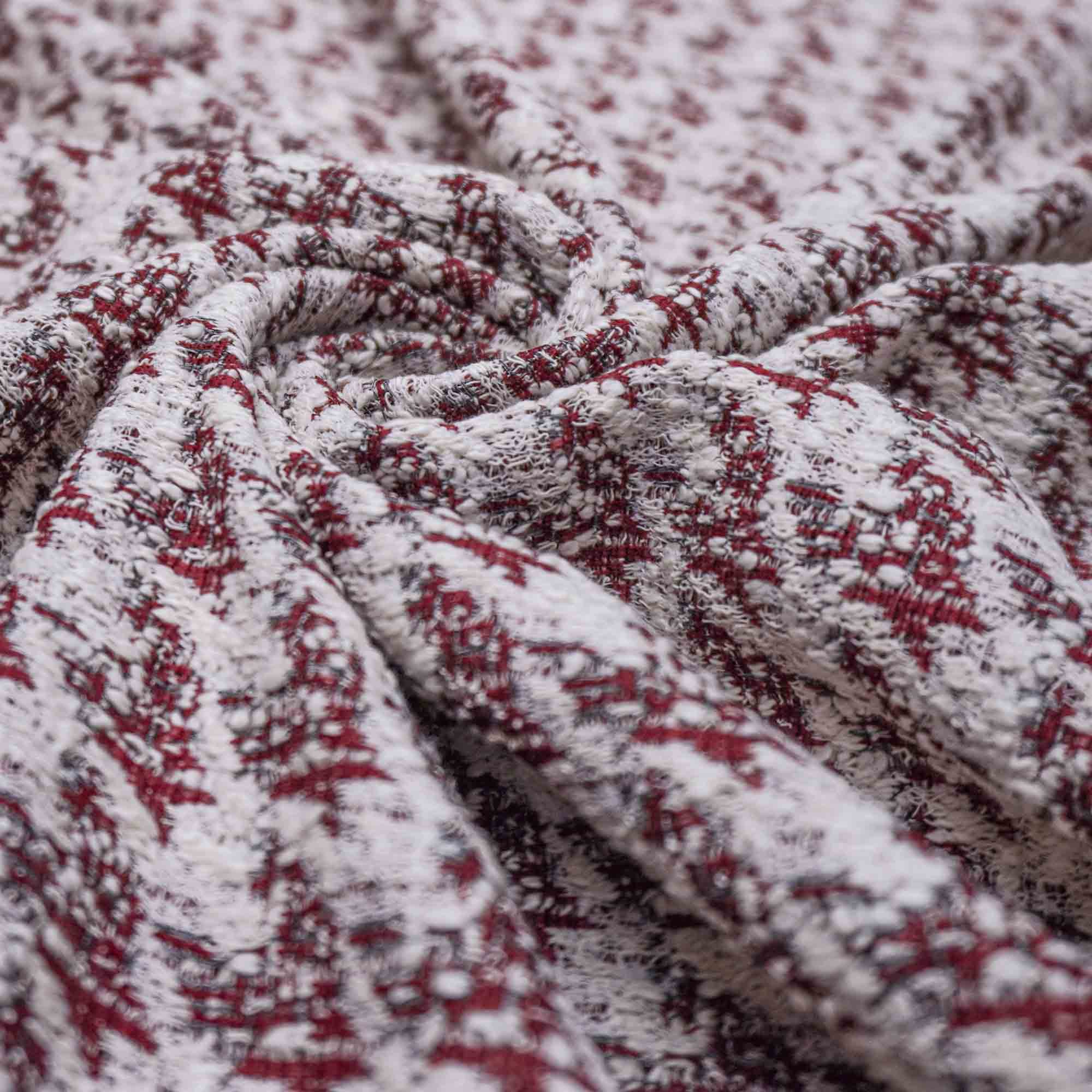 Tecido tweed de malha pied poule terracota