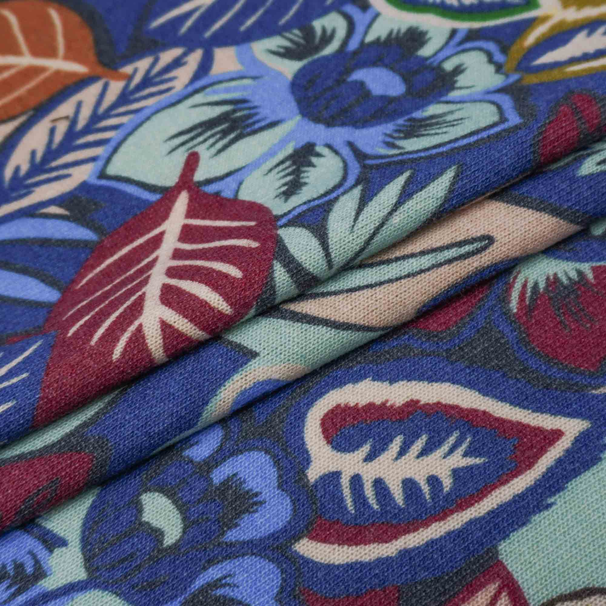 Tecido malha tricot estampado floral (tecido italiano legitímo)