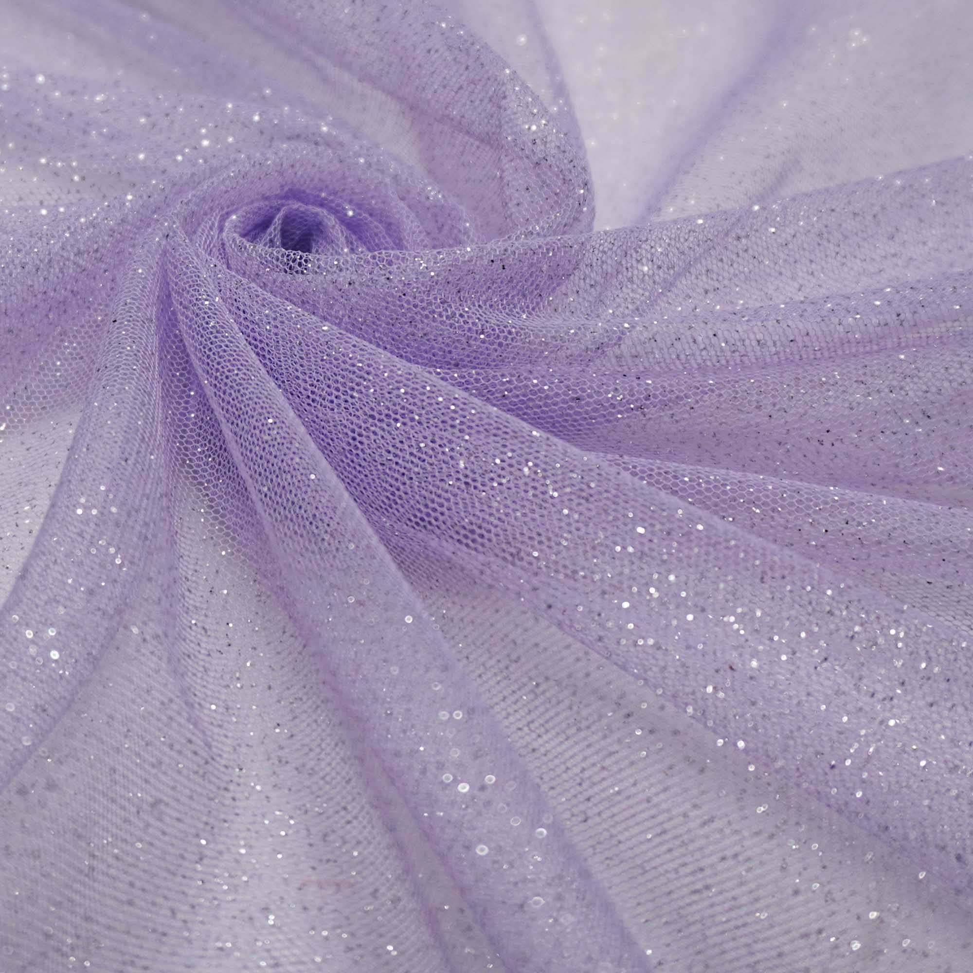 Tecidos tule com glitter lilás