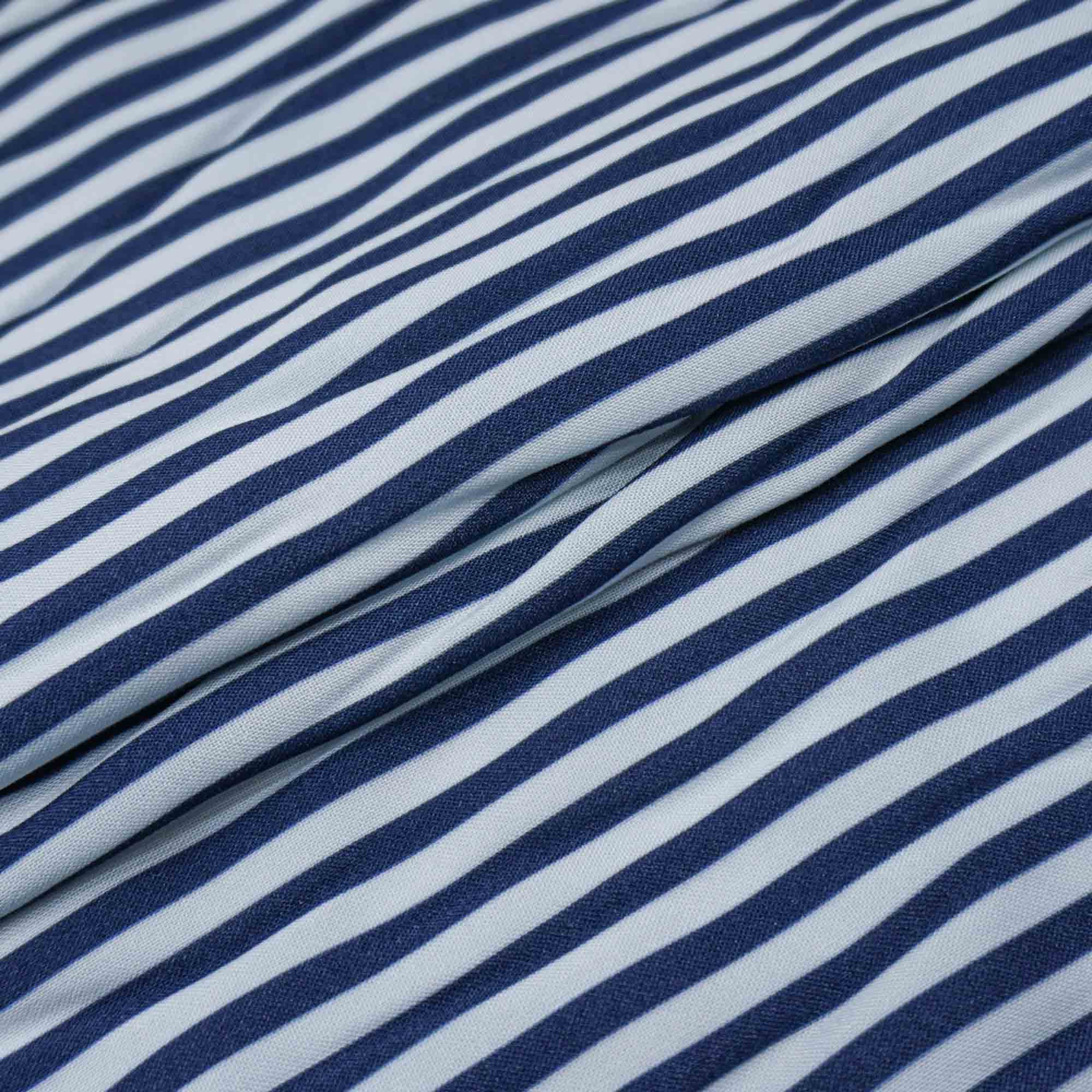 Tecido viscose estampado listras azul marinho/branco (tecido italiano legítimo)