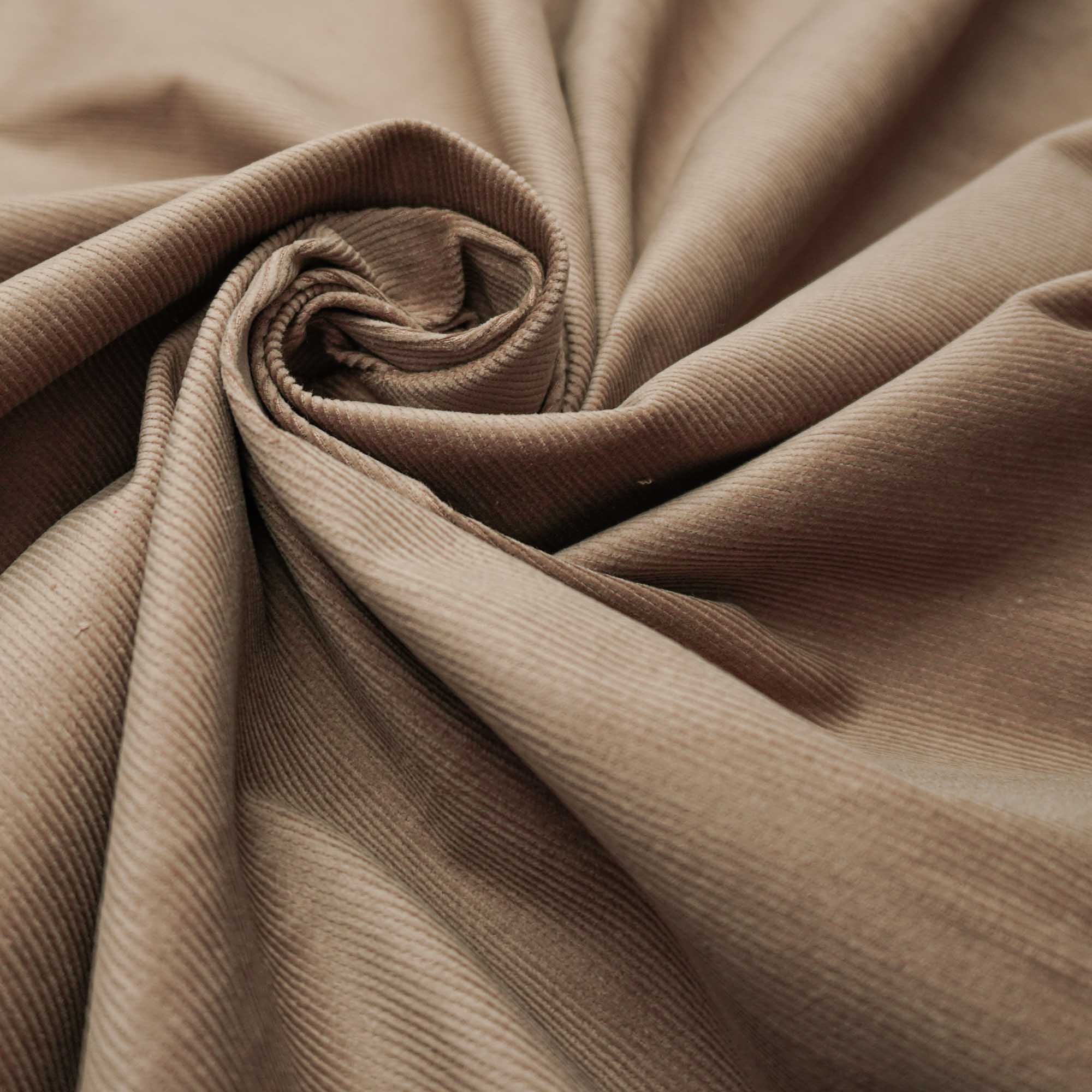 Tecido veludo cotelê com elastano caqui claro (outono/inverno)